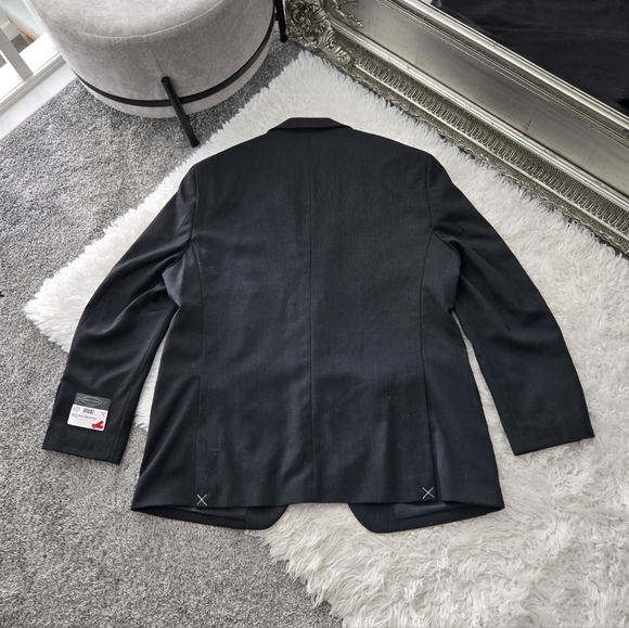 PRONTO UOMO PLATINUM SUIT JACKET BLAZER 100% WOOL. Color: Charcoal. Size 48L. Ne - Picture 3 of 8